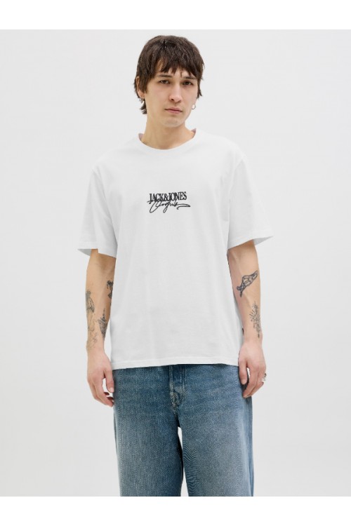 JACK & JONES ALMERIA BRANDING TEE SS CREW NECK CLOUD DANCER 12276784