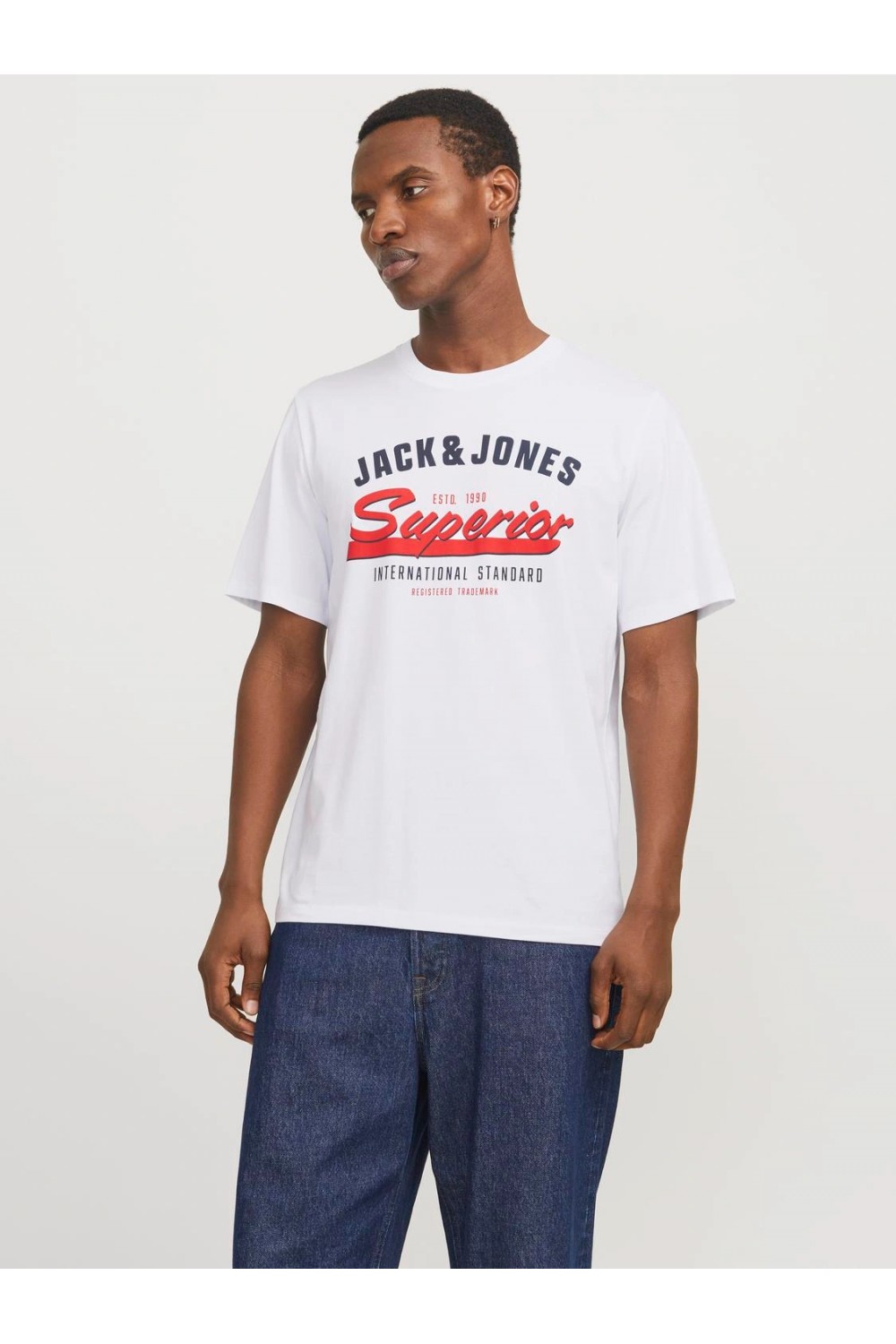JACK & JONES LOGO TEE SS O-NECK 2 WHITE 12268267