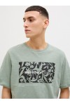 JACK & JONES JEFF MONOCHROME SHAPE TEE SS CREW NECK ICEBERG GREEN 12269274