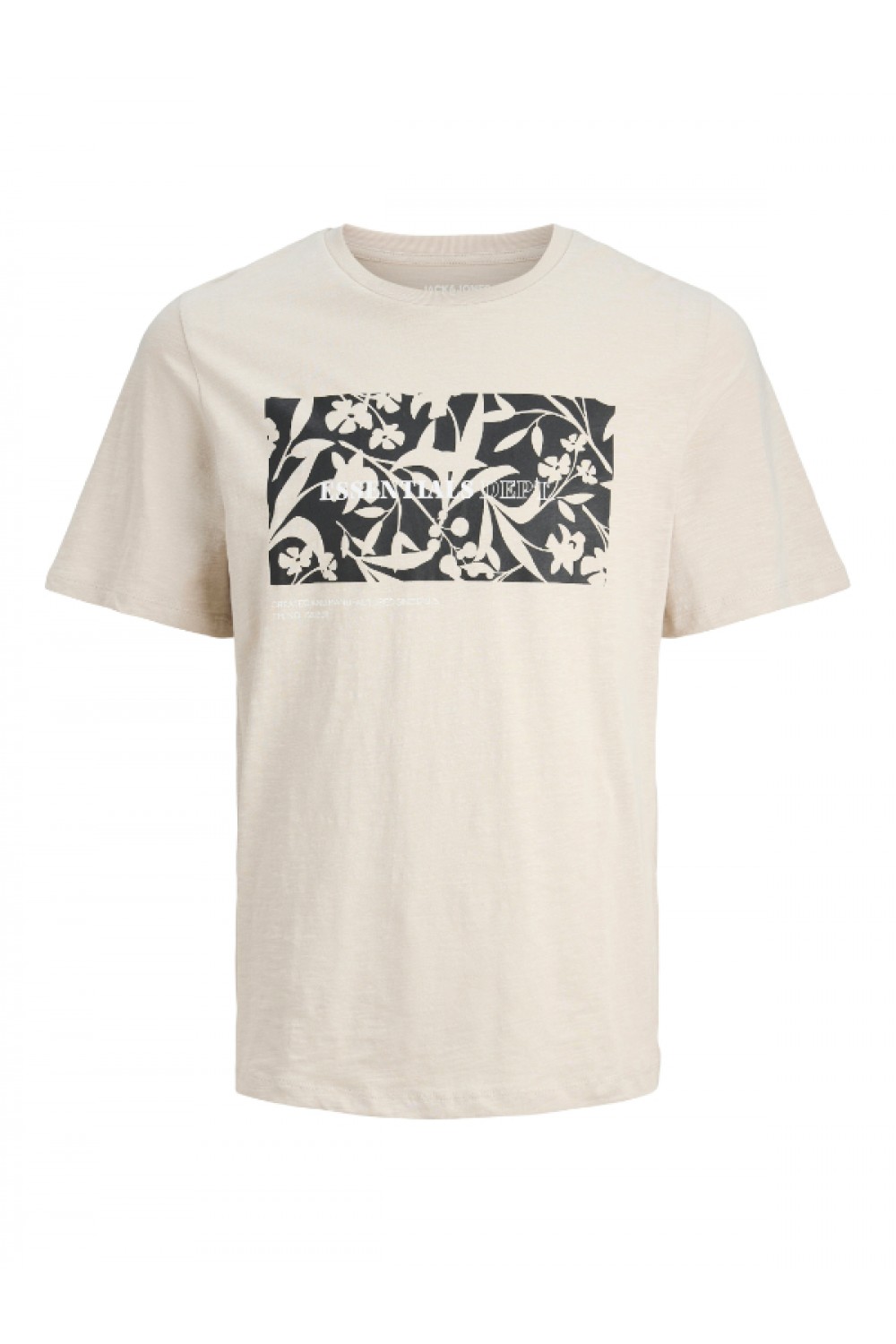 JACK & JONES JEFF MONOCHROME SHAPE TEE SS CREW NECK MOONBEAM 12269274