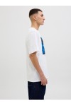 JACK & JONES JEFF MONOCHROME SHAPE TEE SS CREW NECK WHITE 12269274