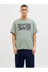 JACK & JONES JEFF MONOCHROME SHAPE TEE SS CREW NECK ICEBERG GREEN 12269274