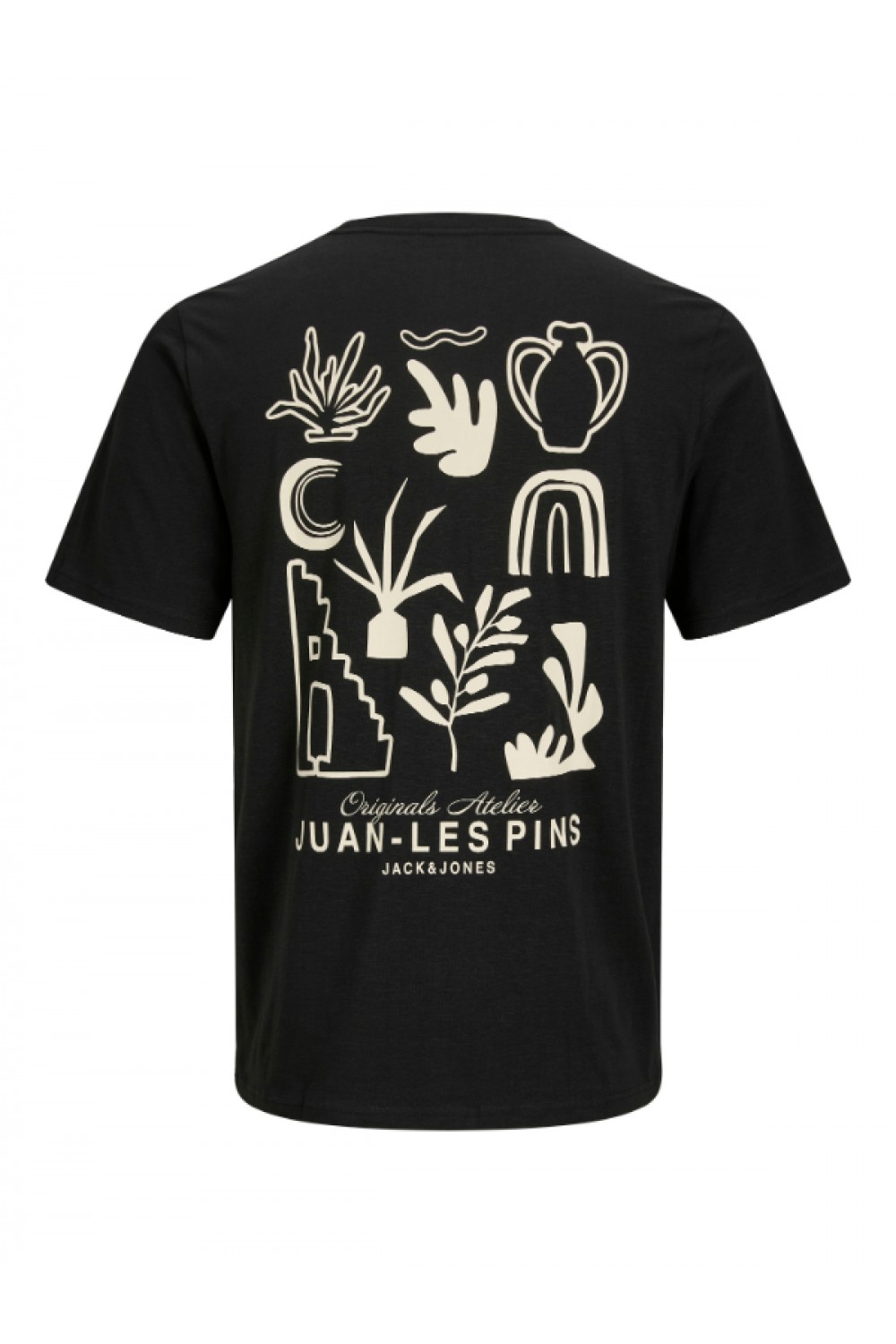 JACK & JONES CANGGU SLUB ELEMENT BACK TEE BLACK 12276819