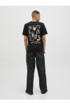 JACK & JONES CANGGU SLUB ELEMENT BACK TEE BLACK 12276819
