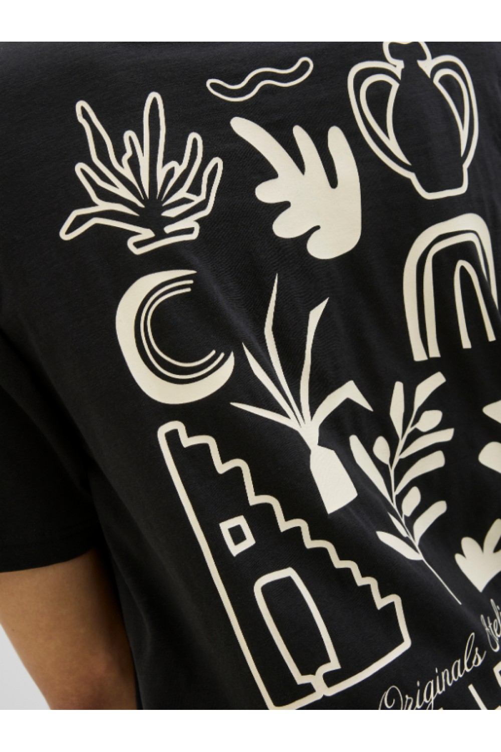 JACK & JONES CANGGU SLUB ELEMENT BACK TEE BLACK 12276819