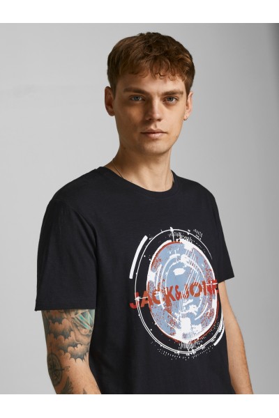 JACK & JONES JCOFILT TEE SS CREW NECK BLACK 12205221
