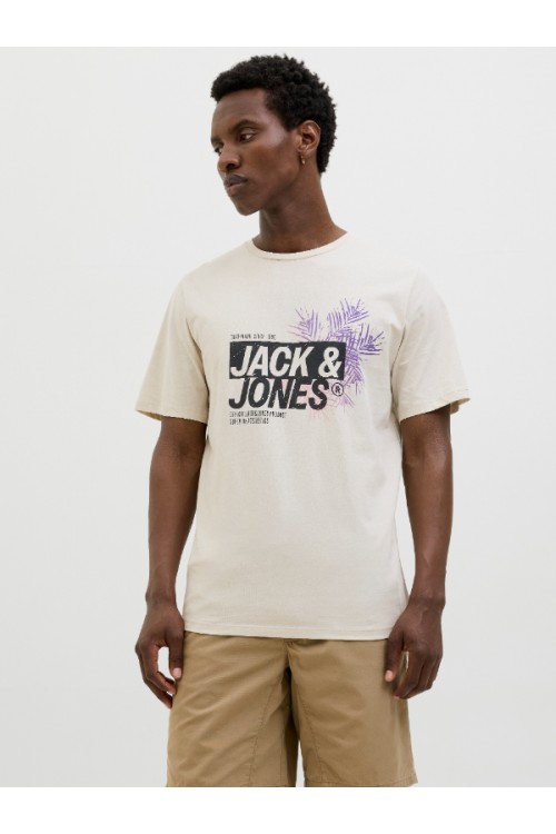 JACK & JONES JAXON TEE SS CREW NECK MOONBEAM 12269390