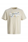 JACK & JONES JJEJEFF CORP LOGO TEE SS O-NECK MOONBEAM 12250683