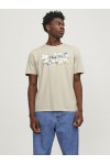 JACK & JONES JJEJEFF CORP LOGO TEE SS O-NECK MOONBEAM 12250683