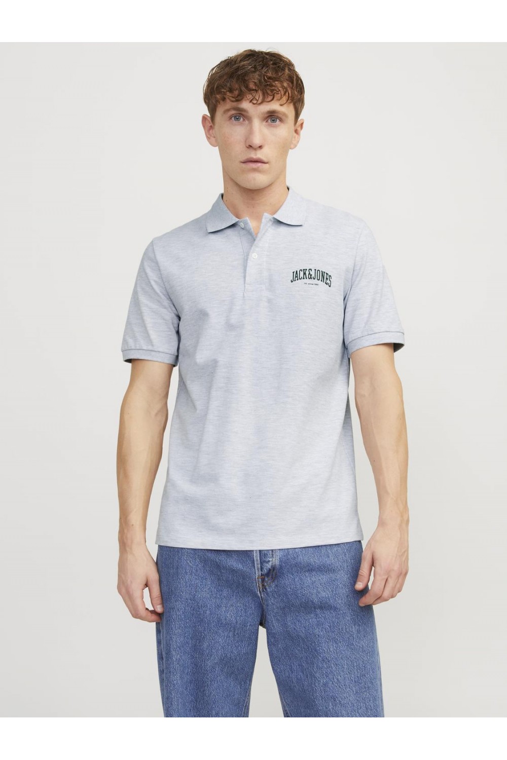 JACK & JONES JJEJOSH POLO SS WHITE MELANGE 12247387