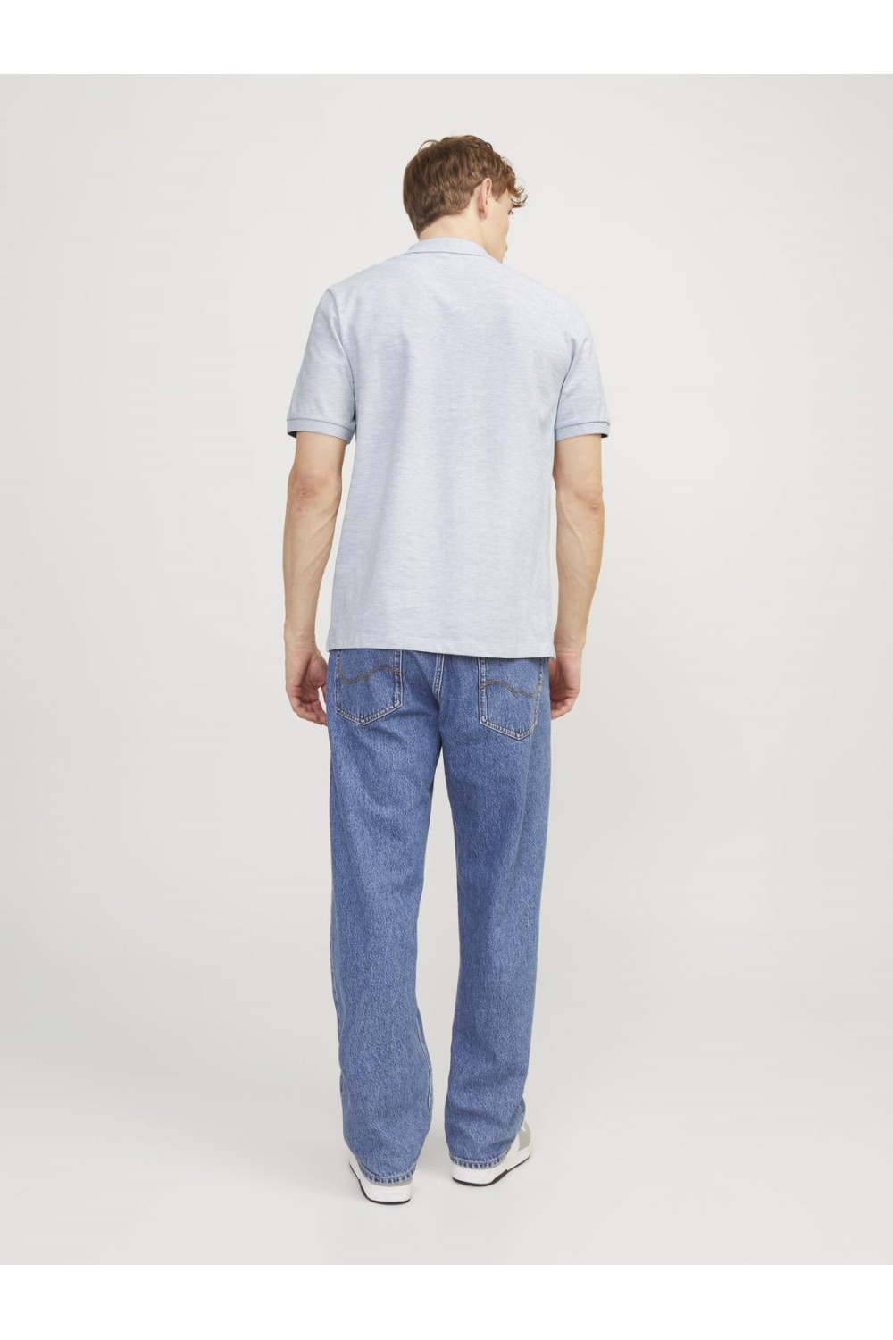 JACK & JONES JJEJOSH POLO SS WHITE MELANGE 12247387