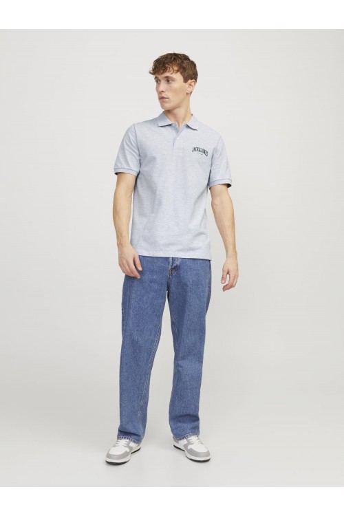 JACK & JONES JJEJOSH POLO SS WHITE MELANGE 12247387