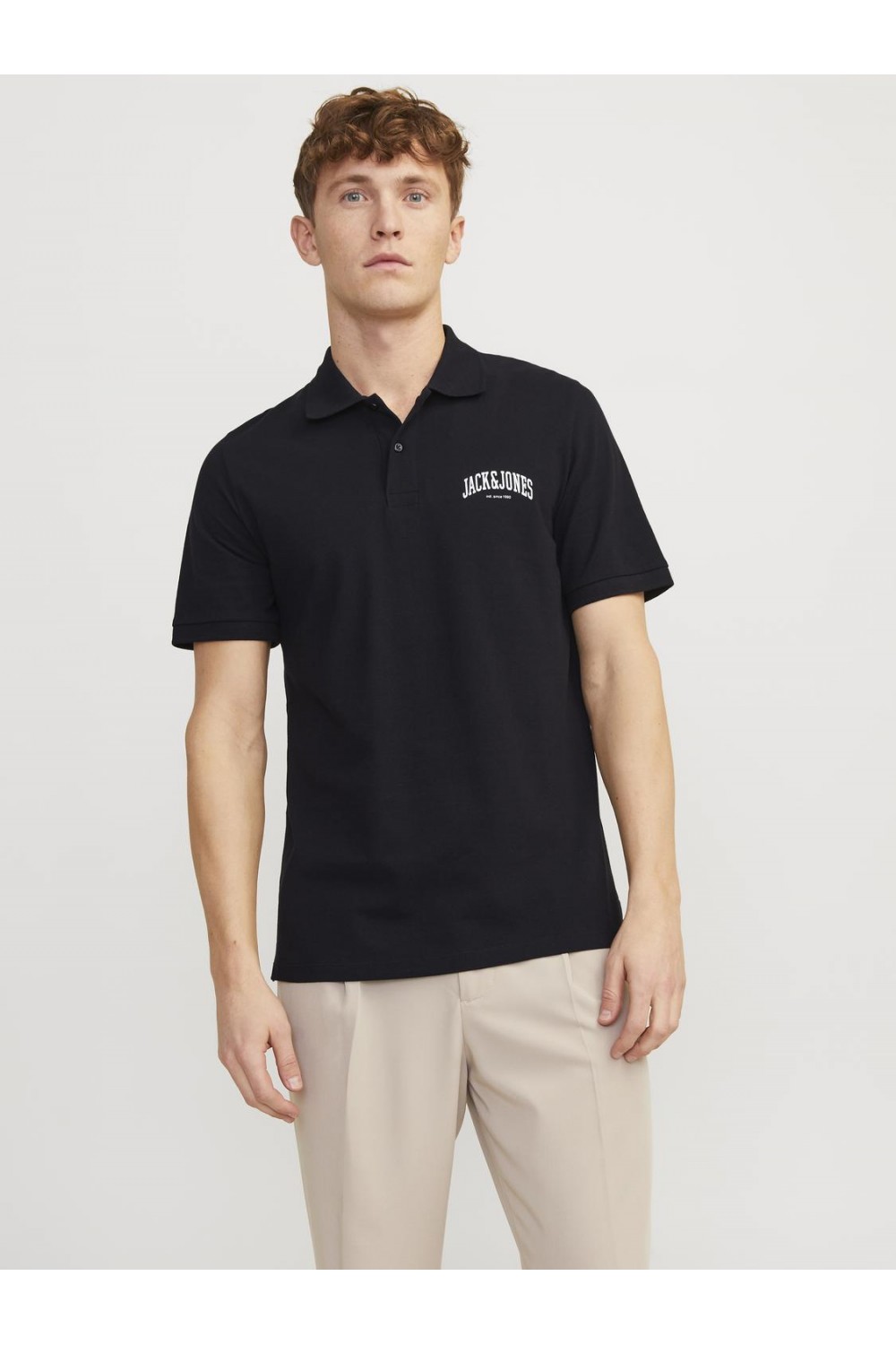 JACK & JONES JJEJOSH POLO SS BLACK 12247387