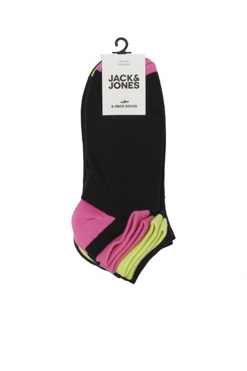 JACK & JONES JACCONTRA SHORT SOCKS 5 PACK BLACK 12250327