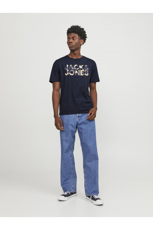 JACK & JONES JJEJEFF CORP LOGO TEE SS O-NECK NAVY BLAZER 12250683