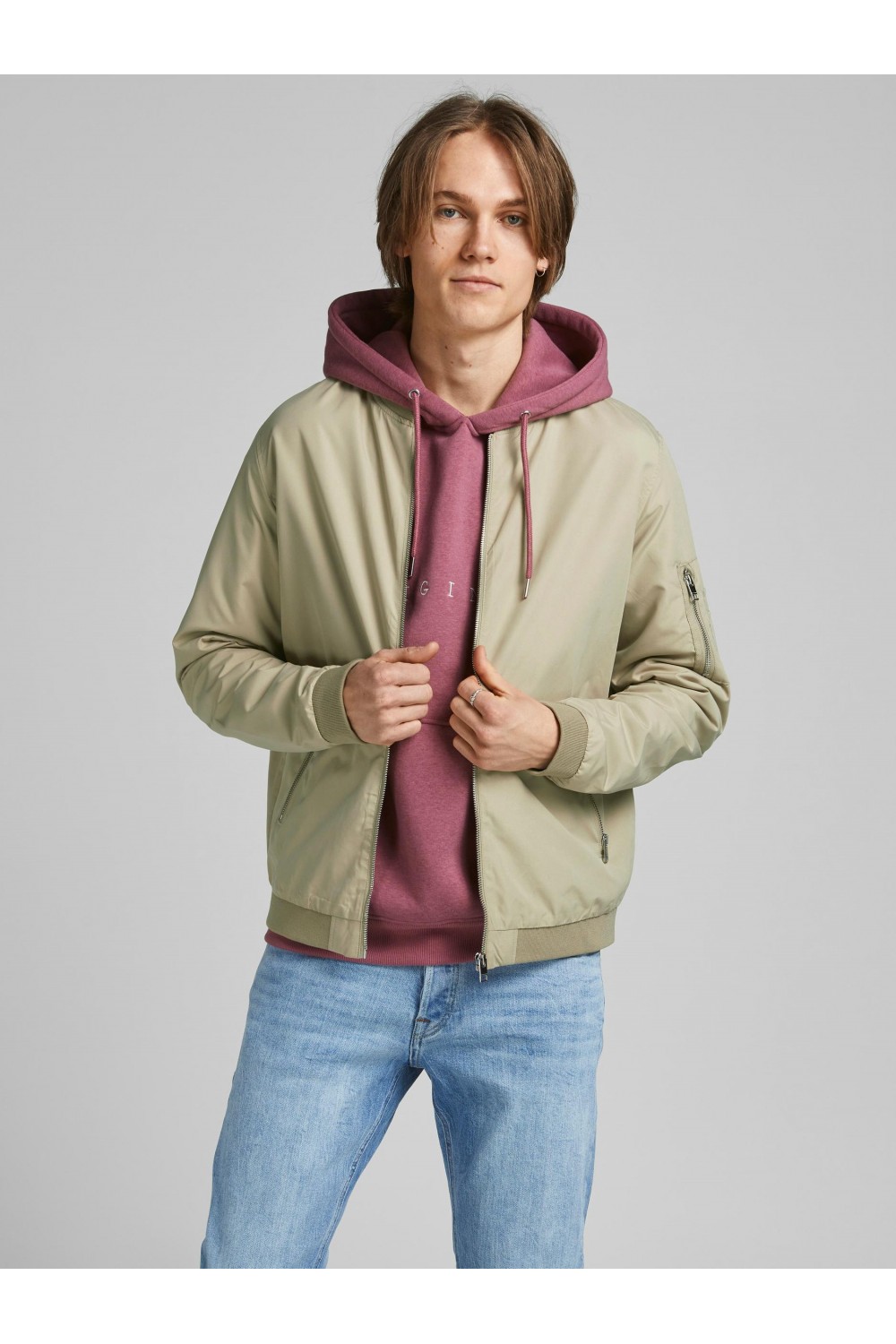 JACK & JONES JJERUSH BOMBER CROCKERY 12165203
