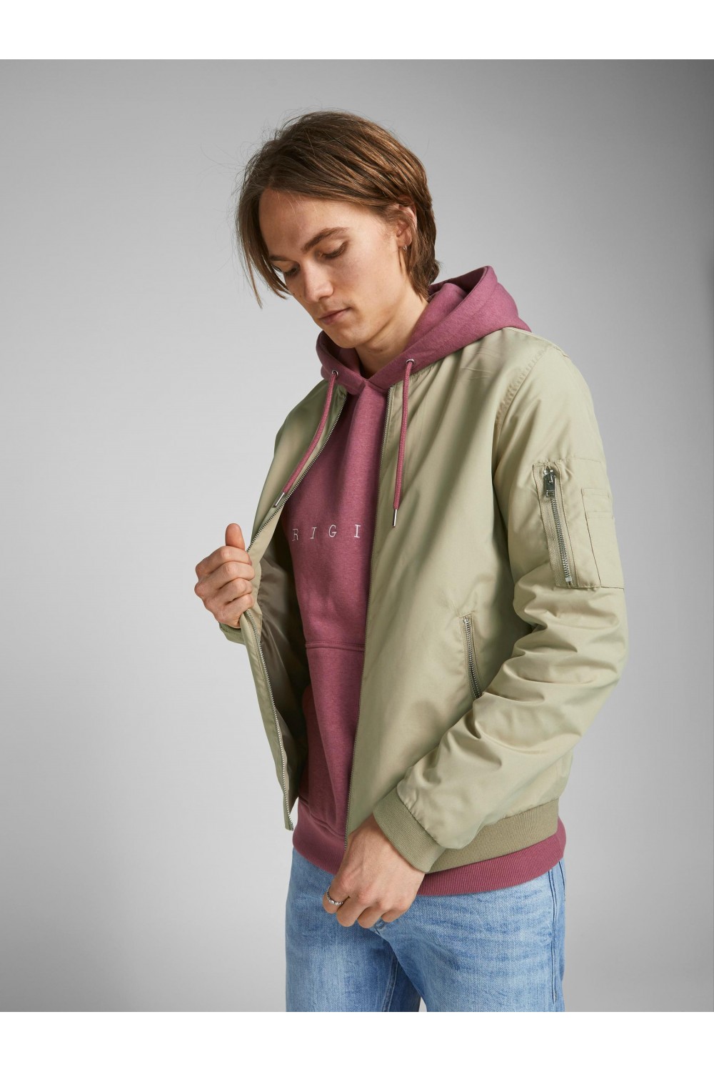 JACK & JONES JJERUSH BOMBER CROCKERY 12165203