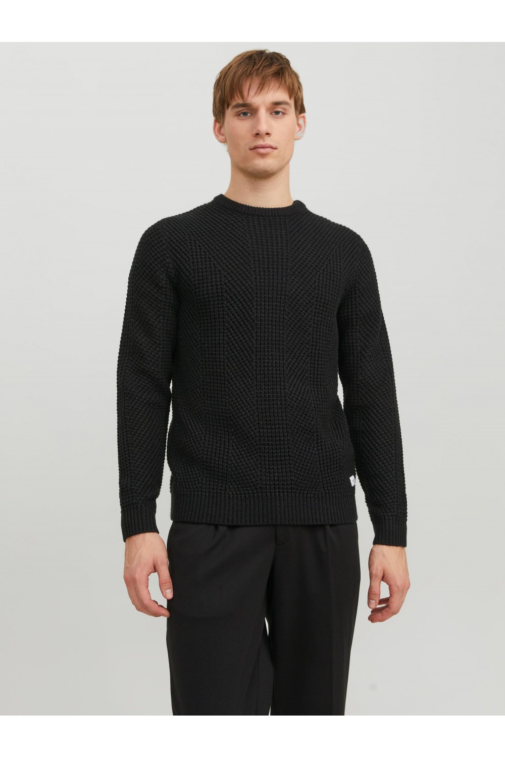 JACK & JONES JJSTANDFORD KNIT CREW NECK BLACK 12236286