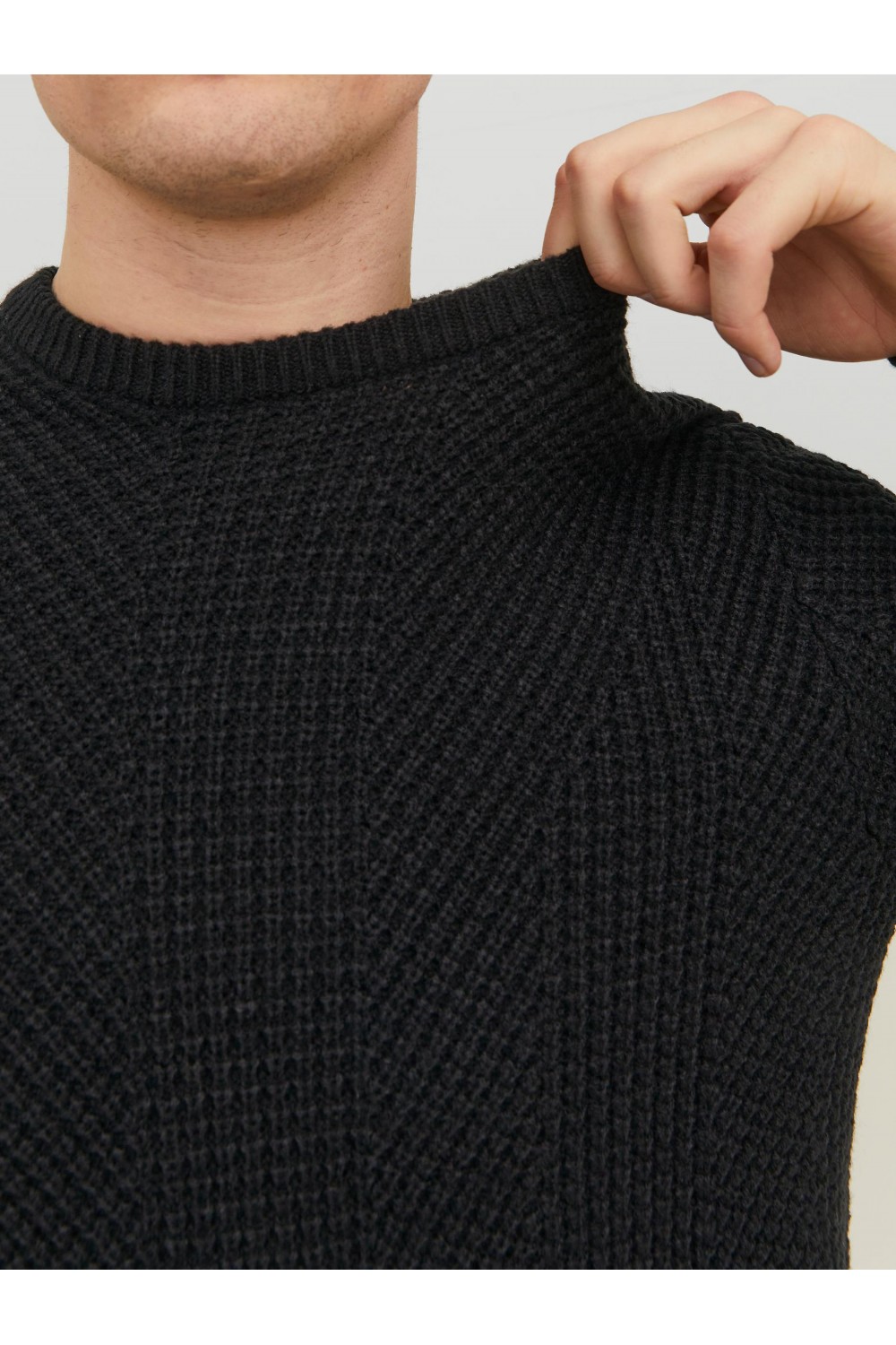JACK & JONES JJSTANDFORD KNIT CREW NECK BLACK 12236286