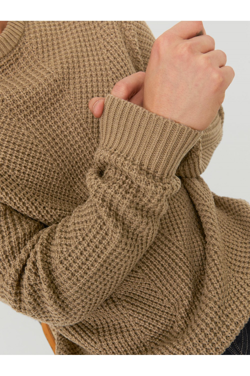 JACK & JONES JJSTANDFORD KNIT CREW NECK OTTER 12236286