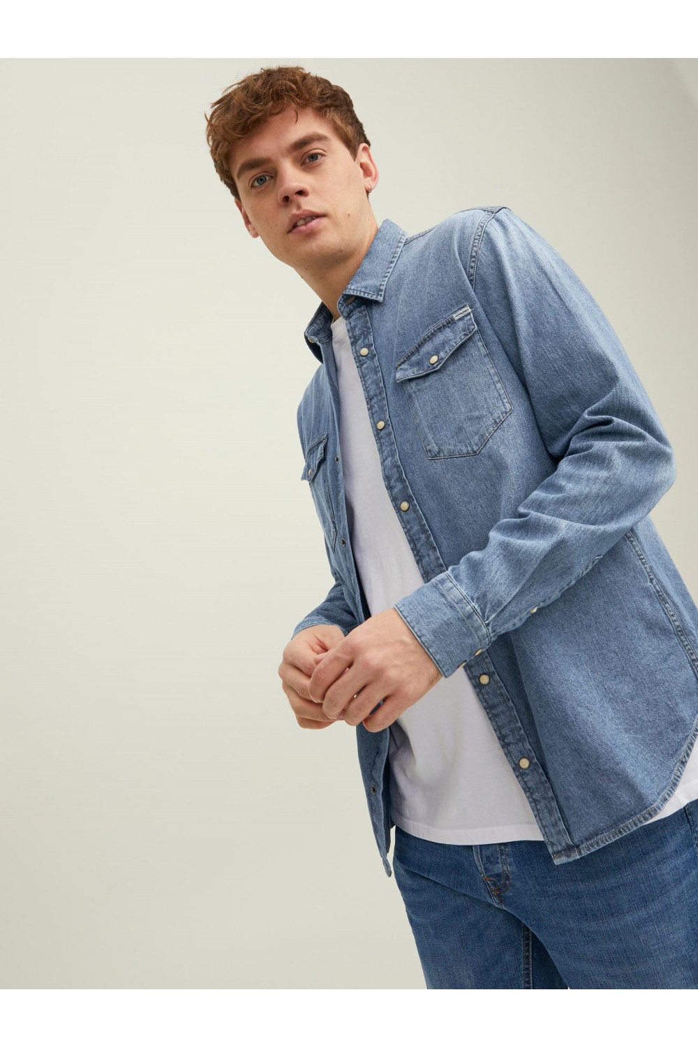 JACK & JONES JJESHERIDAN SHIRT L/S MEDIUM BLUE DENIM 12138115