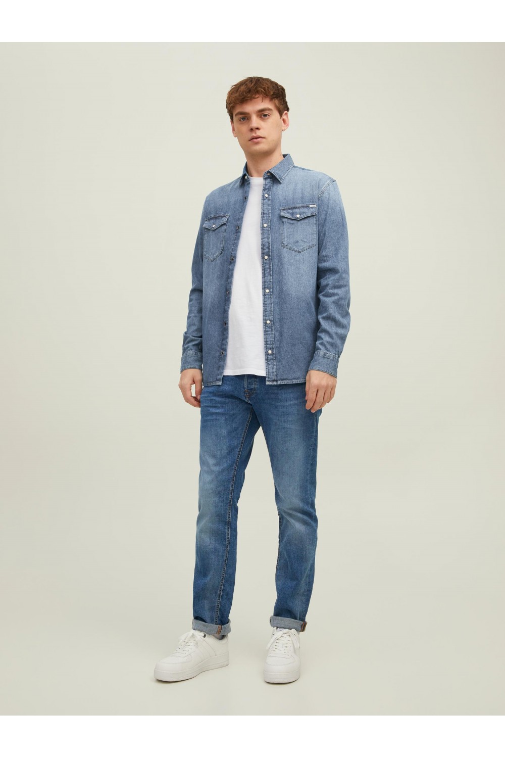 JACK & JONES JJESHERIDAN SHIRT L/S MEDIUM BLUE DENIM 12138115