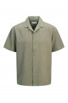 JACK & JONES GLOBAL WAFFLE SET SHIRT-SHORTS VETIVER 12295551