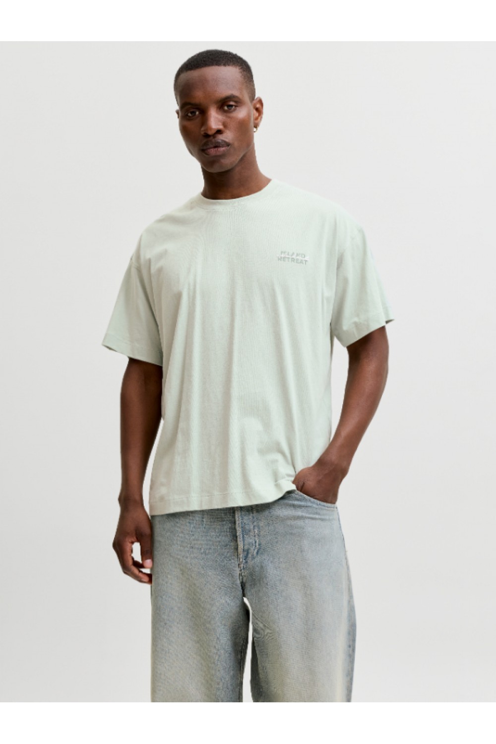 JACK & JONES ETERNA GRAPHIC BACK TEE SS CREW NECK AQUA GRAY 12295836