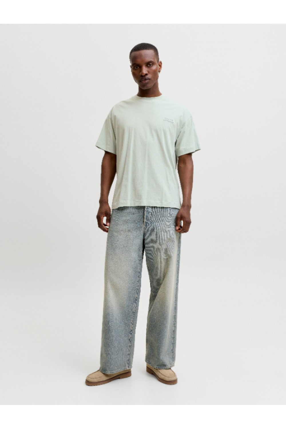 JACK & JONES ETERNA GRAPHIC BACK TEE SS CREW NECK AQUA GRAY 12295836