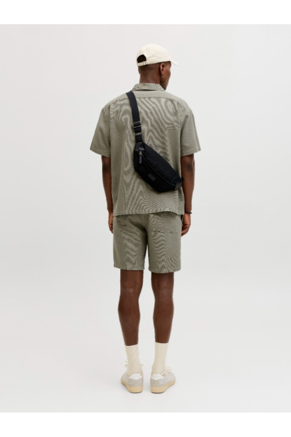 JACK & JONES GLOBAL WAFFLE SET SHIRT-SHORTS VETIVER 12295551