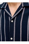 JACK & JONES COBA STRIPE RESORT SHIRT SS SN SKY CAPTAIN 12271060