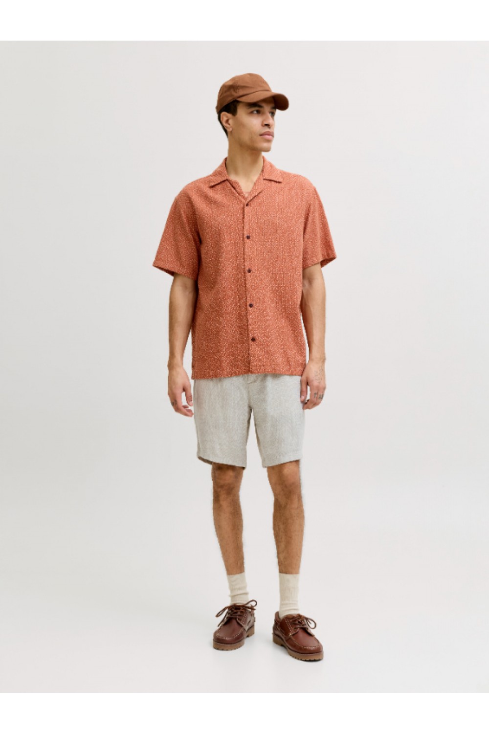 JACK & JONES STACE MYKONOS LINEN BLEND SHORTS REG VETIVER 12269376