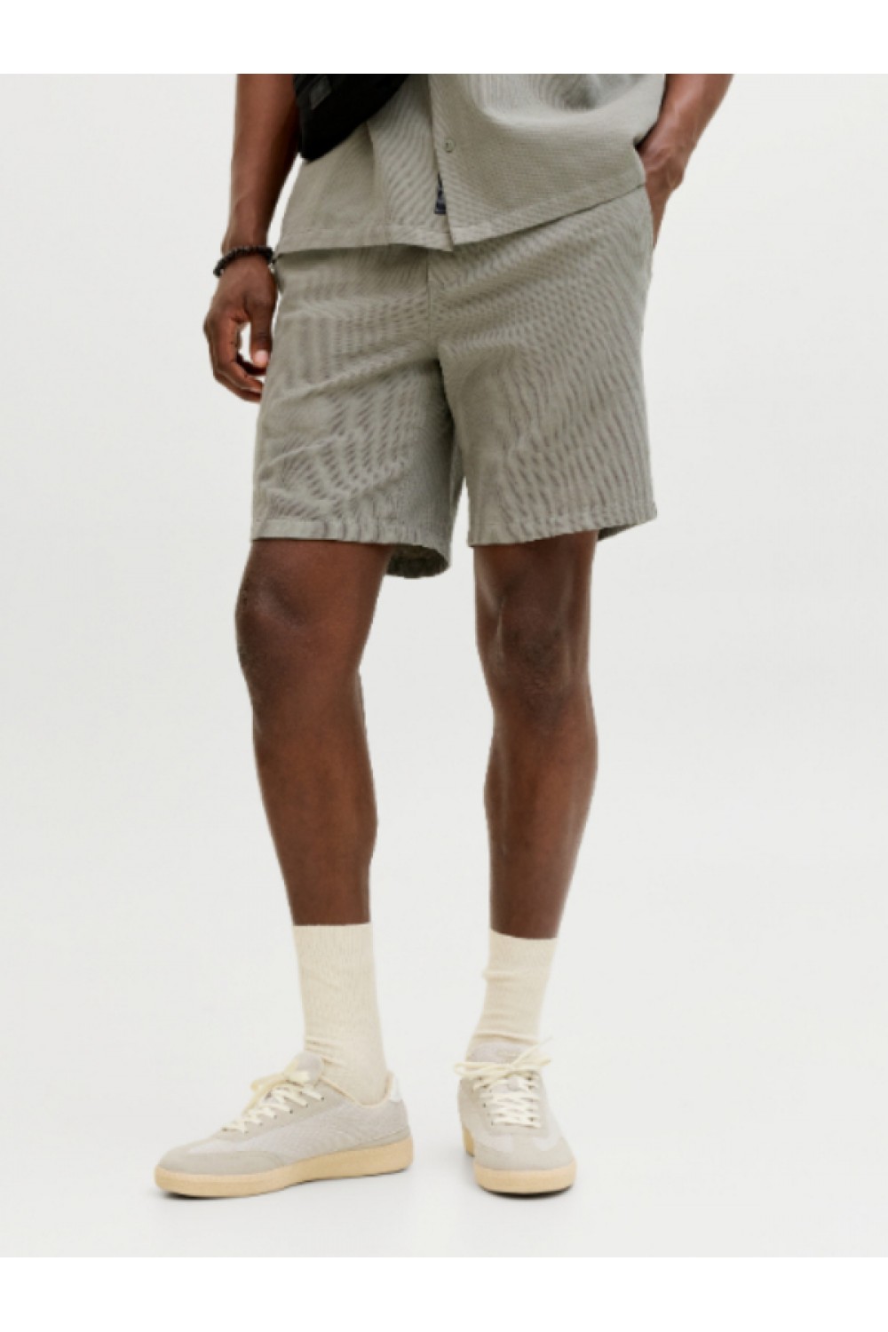 JACK & JONES GLOBAL WAFFLE SET SHIRT-SHORTS VETIVER 12295551