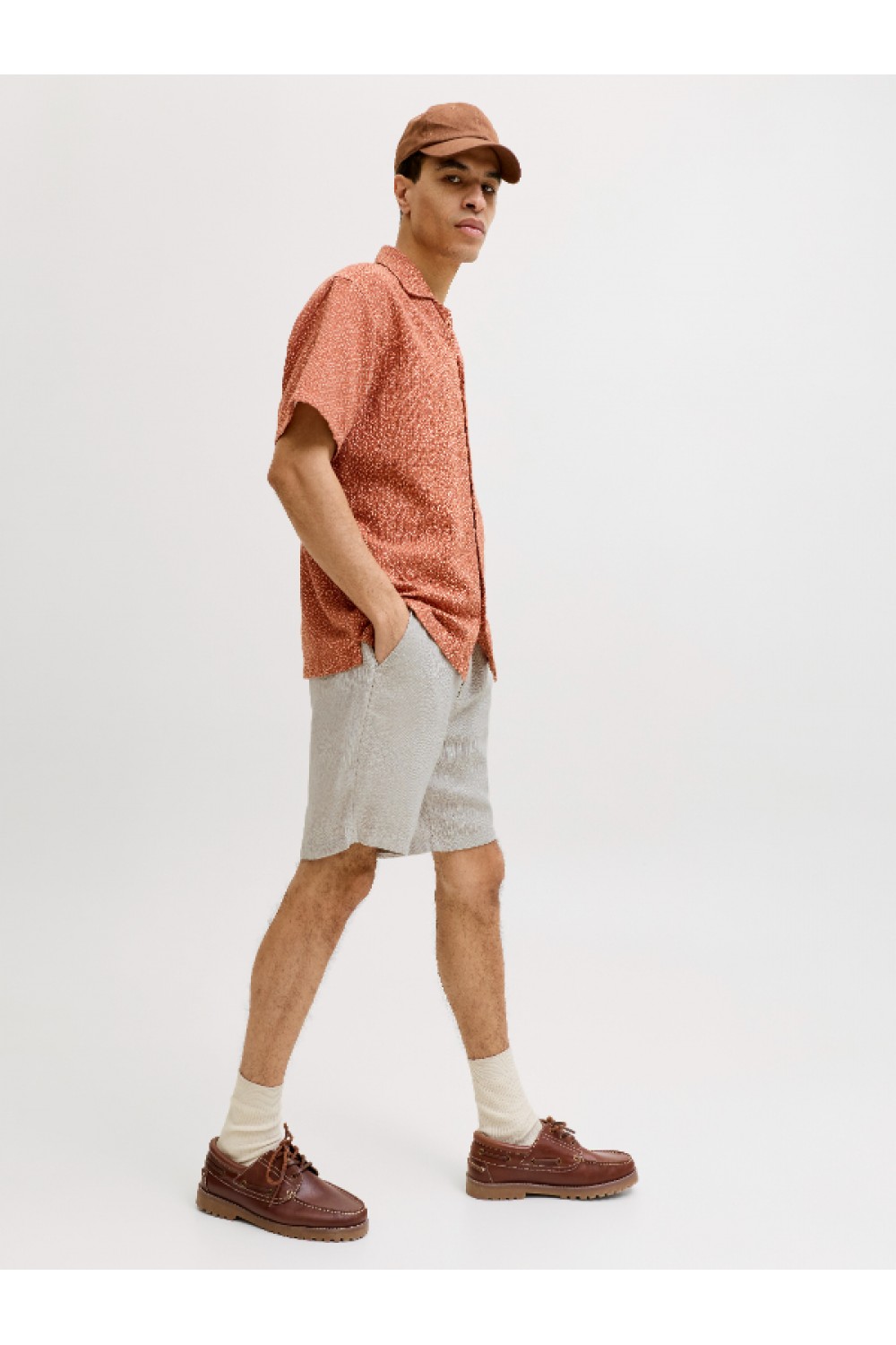 JACK & JONES STACE MYKONOS LINEN BLEND SHORTS REG VETIVER 12269376