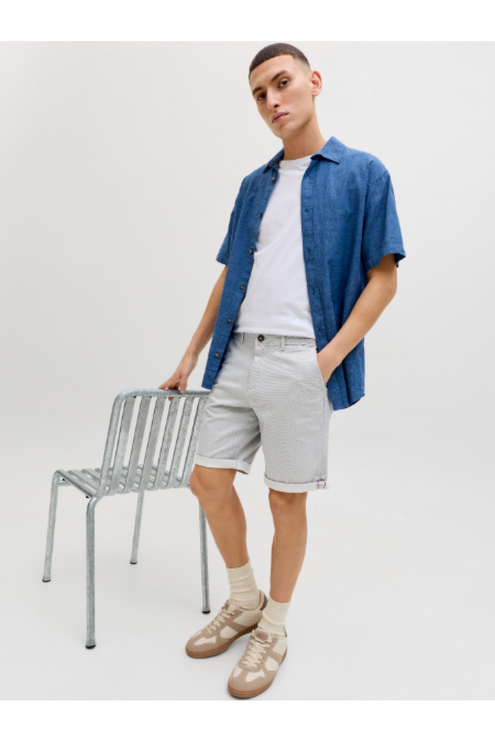 JACK & JONES BOWIE SHORTS SA PRINTED REG SN OYSTER MUSHROOM 12230336