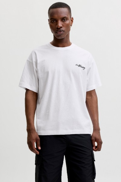 JACK & JONES ETERNA GRAPHIC BACK TEE SS CREW NECK BRIGHT WHITE 12295836