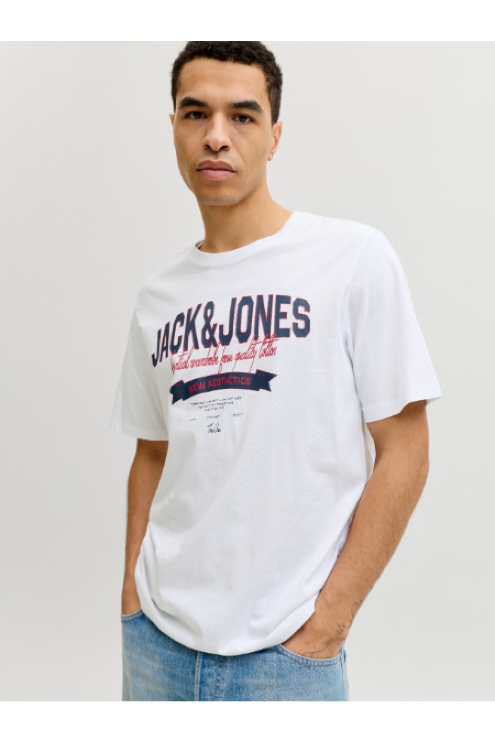 JACK & JONES LOGO TEE SS O-NECK 2 COL SS26 BRIGHT WHITE 12288016