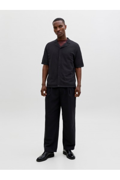 JACK & JONES CHRIS KNIT RESORT SS BLACK 12288537