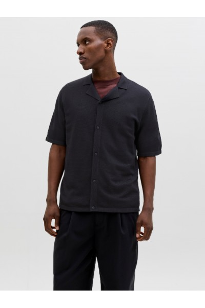 JACK & JONES CHRIS KNIT RESORT SS BLACK 12288537