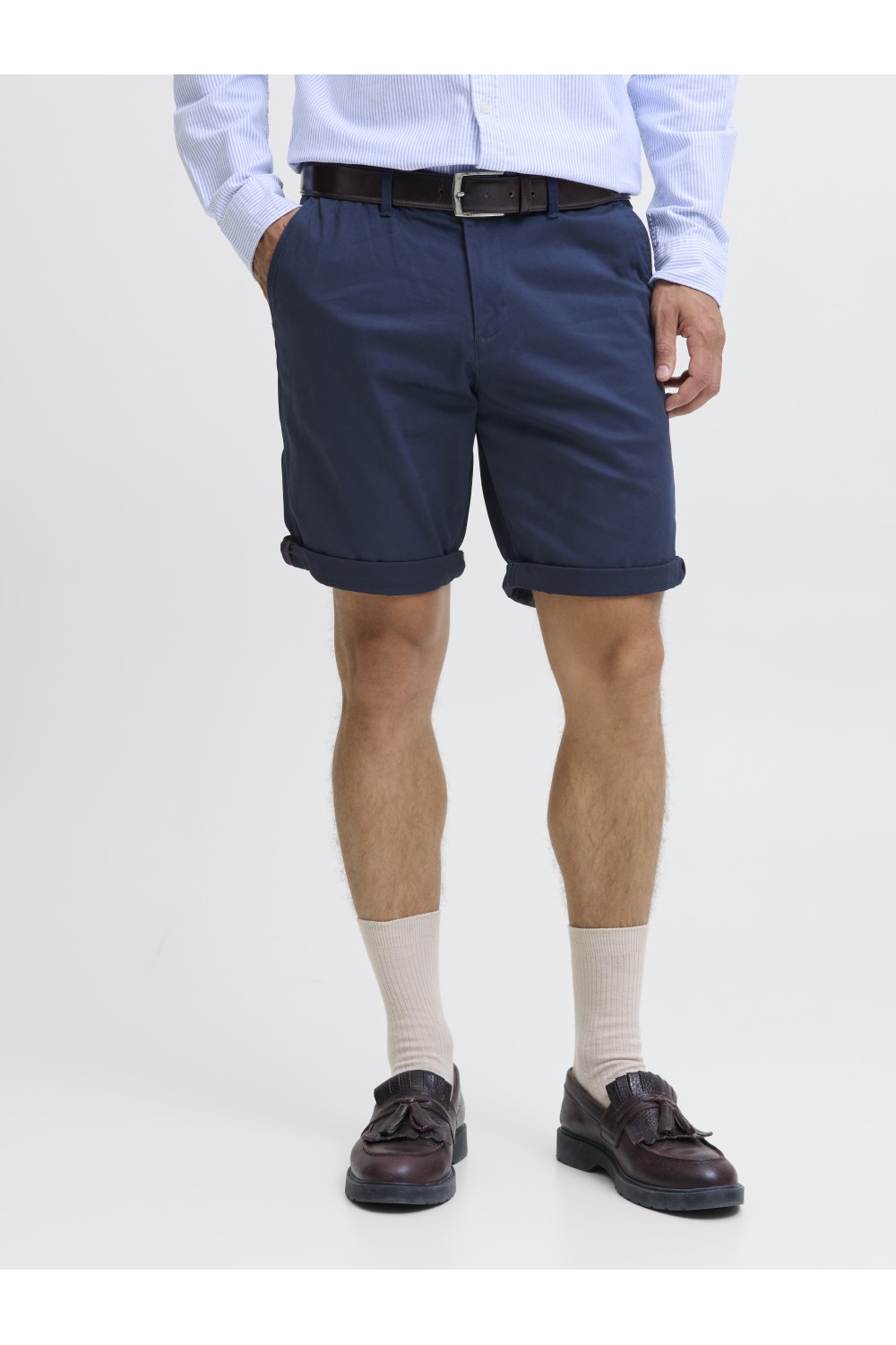 JACK & JONES BOWIE SOLID CHINO SHORTS NAVY BLAZER 12165604