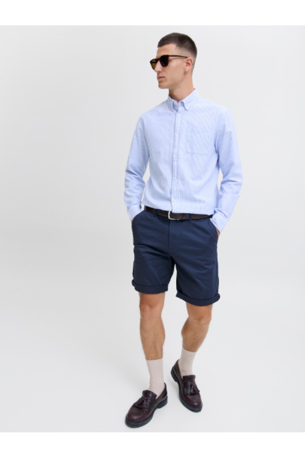 JACK & JONES BOWIE SOLID CHINO SHORTS NAVY BLAZER 12165604