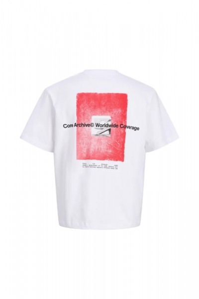 JACK & JONES PHOTO BACK TEE SS CREW NECK BRIGHT WHITE 12292951