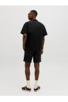 JACK & JONES GLOBAL WAFFLE SET SHIRT-SHORTS BLACK 12295551