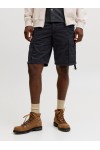 JACK & JONES TCOLE FRANK CARGO SHORTS MID SN BLACK 12291369
