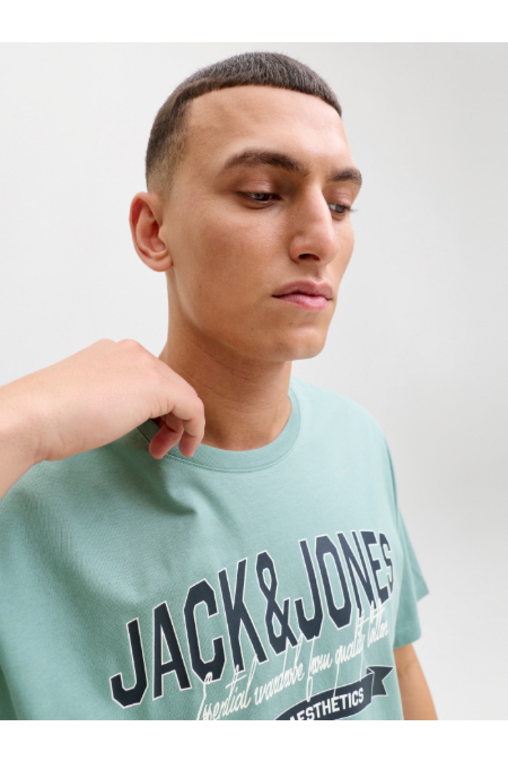 JACK & JONES LOGO TEE SS O-NECK 2 COL SS26 MINERAL BLUE 12288016