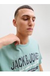 JACK & JONES LOGO TEE SS O-NECK 2 COL SS26 MINERAL BLUE 12288016
