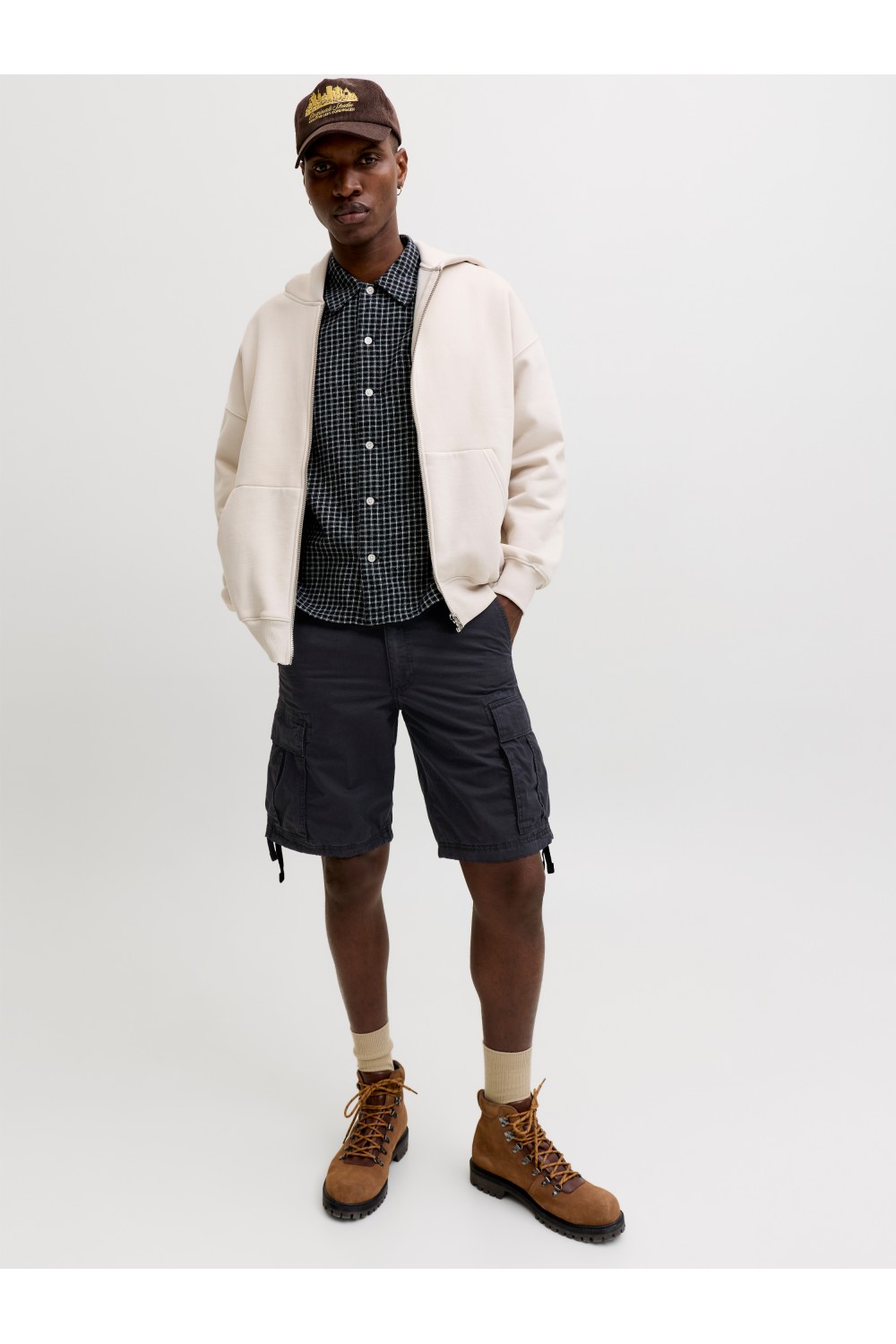 JACK & JONES TCOLE FRANK CARGO SHORTS MID SN BLACK 12291369