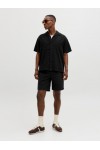 JACK & JONES GLOBAL WAFFLE SET SHIRT-SHORTS BLACK 12295551