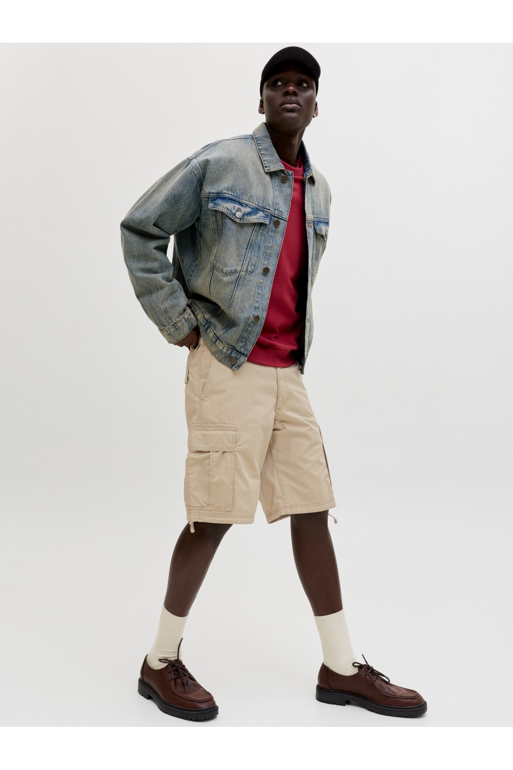 JACK & JONES TCOLE FRANK CARGO SHORTS MID SN CROCKERY 12291369