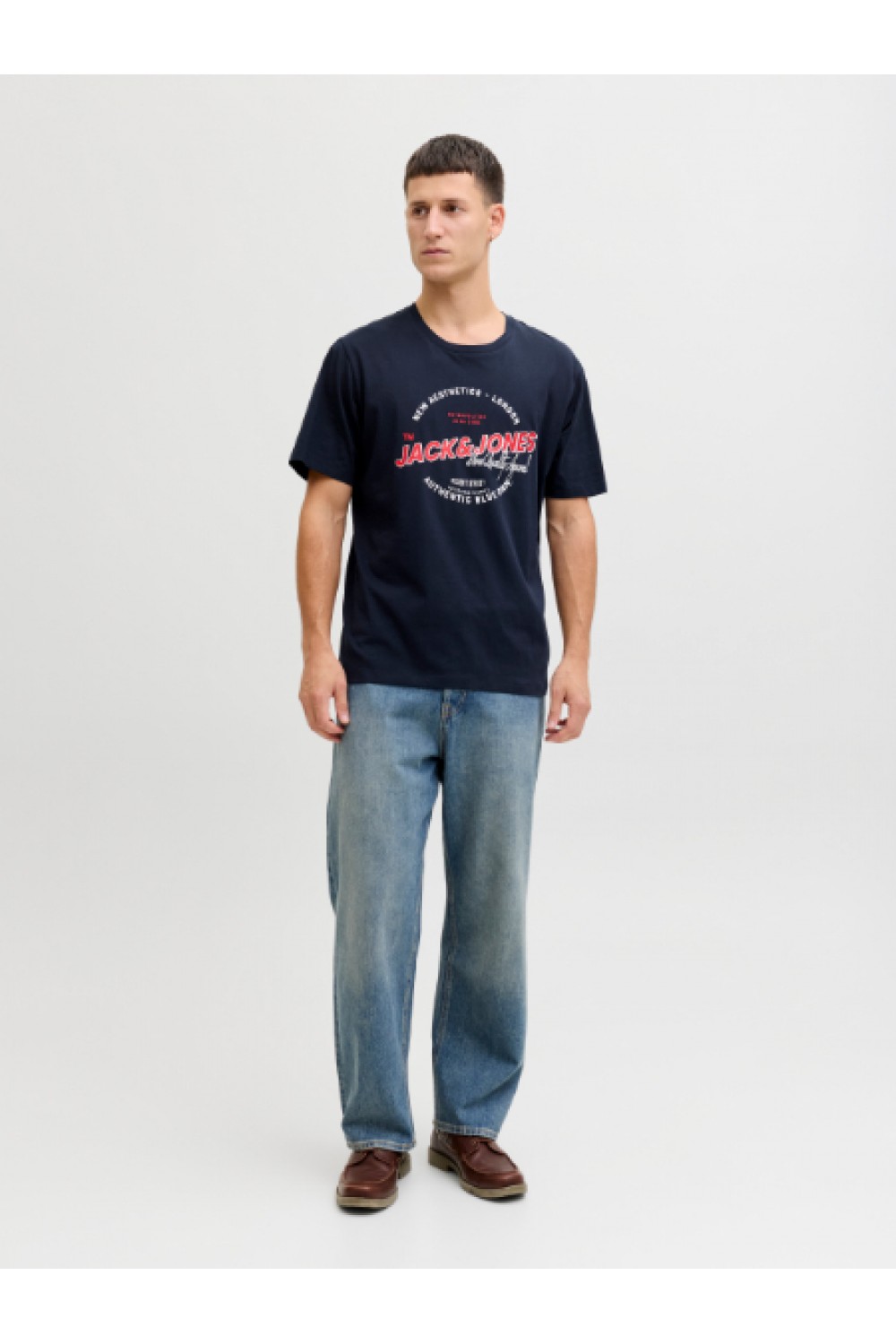 JACK & JONES LOGO TEE SS O-NECK 2 COL SS26 SKY CAPTAIN 12288016